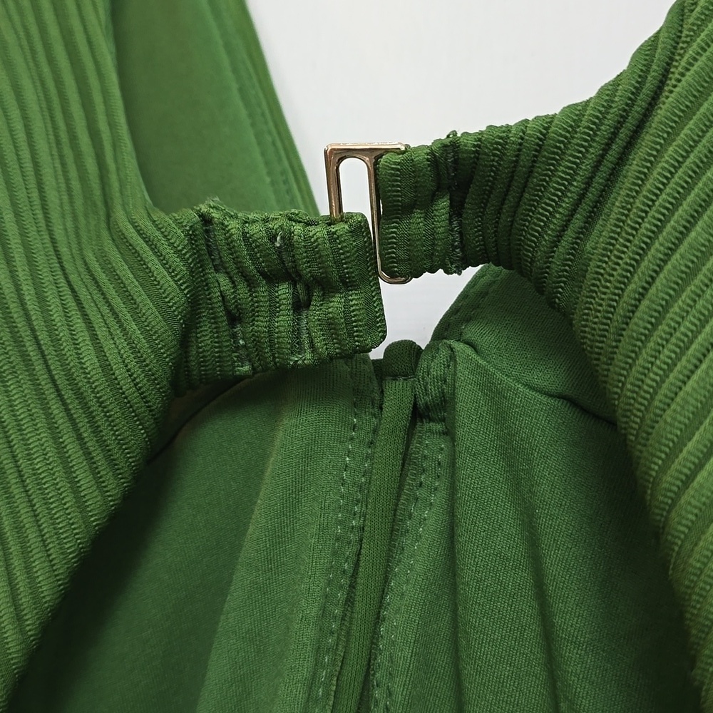 New Robin Piccone Green One Piece Swimsuit Womens 2 Lily Basil Cutout Ribbed - Picture 10 of 11